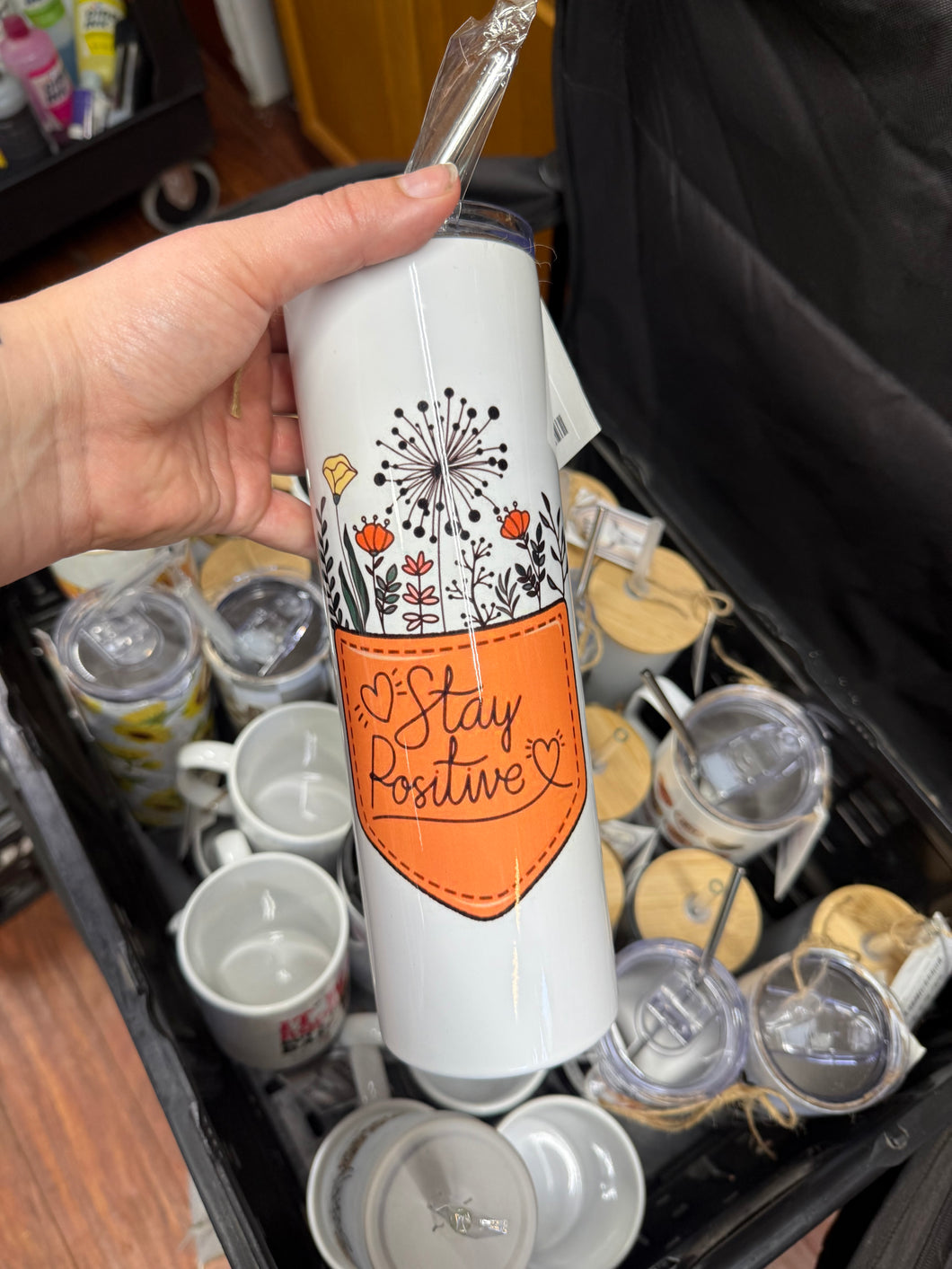 Stay positive tumbler