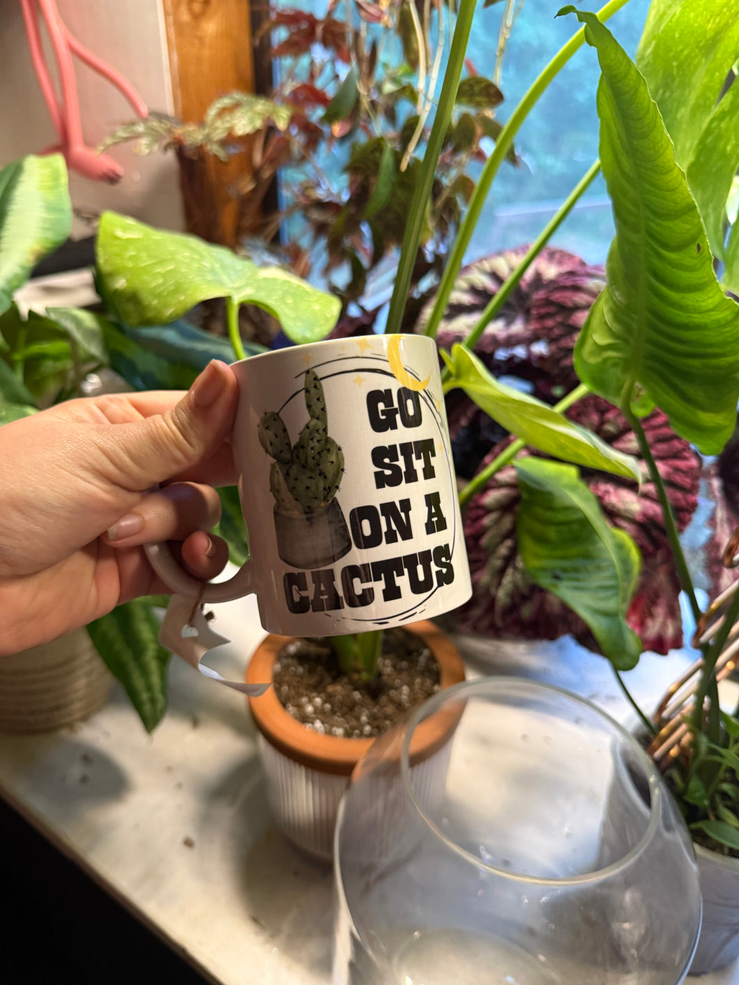 Sit on a cactus mug