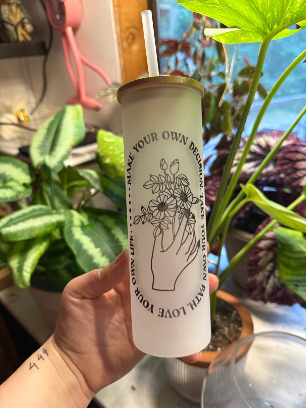 Love your life glass