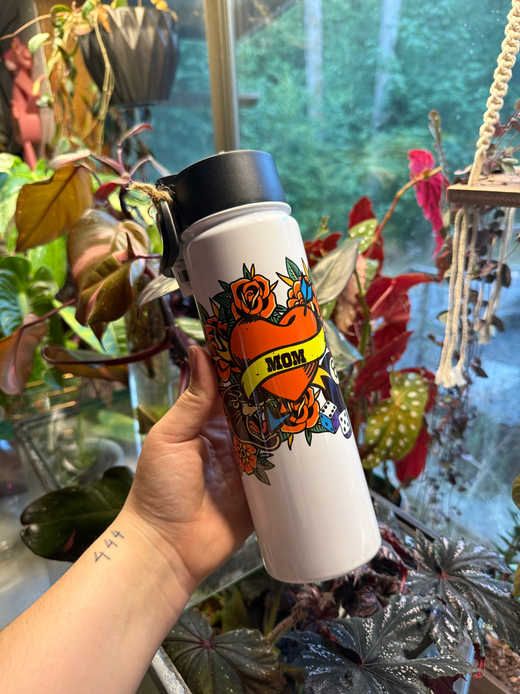 Mom Tattoo Water Bottle